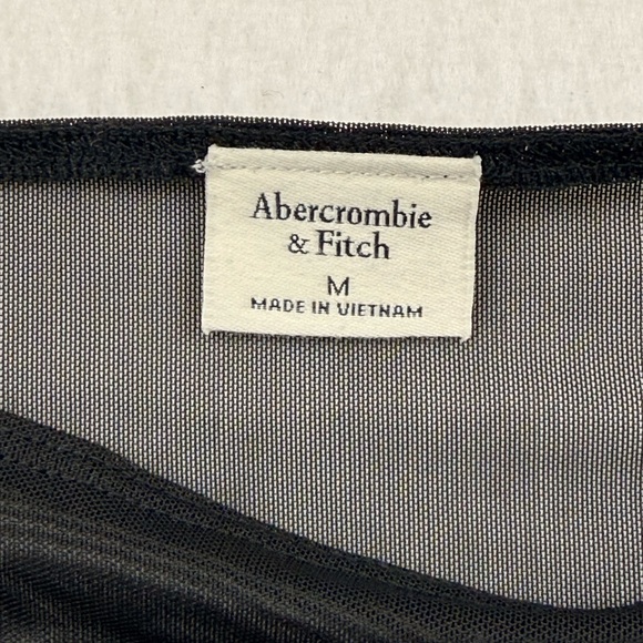 Abercrombie & Fitch Mesh Draped Slash Top | Black | Size M | Like New - Picture 6 of 7